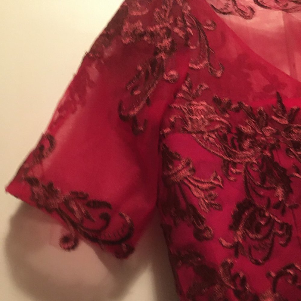 Gorgeous Fit and Flair Short Burgundy Dress - Picture 9 of 15